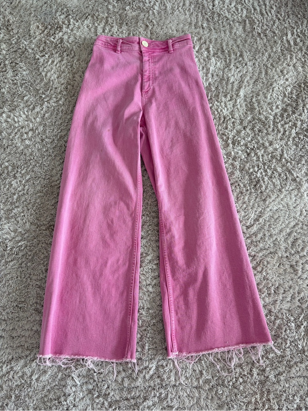 Pink wide Leg and High Rise Jeans Zara Size 4